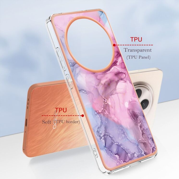 Защитный чехол Deexe Marble Case для OPPO Reno 12 F/FS - Purple: фото 6 из 8