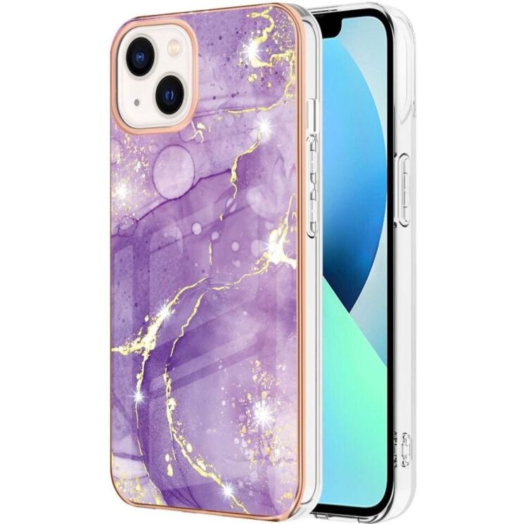 Защитный чехол Deexe Marble Style для Apple iPhone 15 Pro Max - Purple: фото 1 из 5