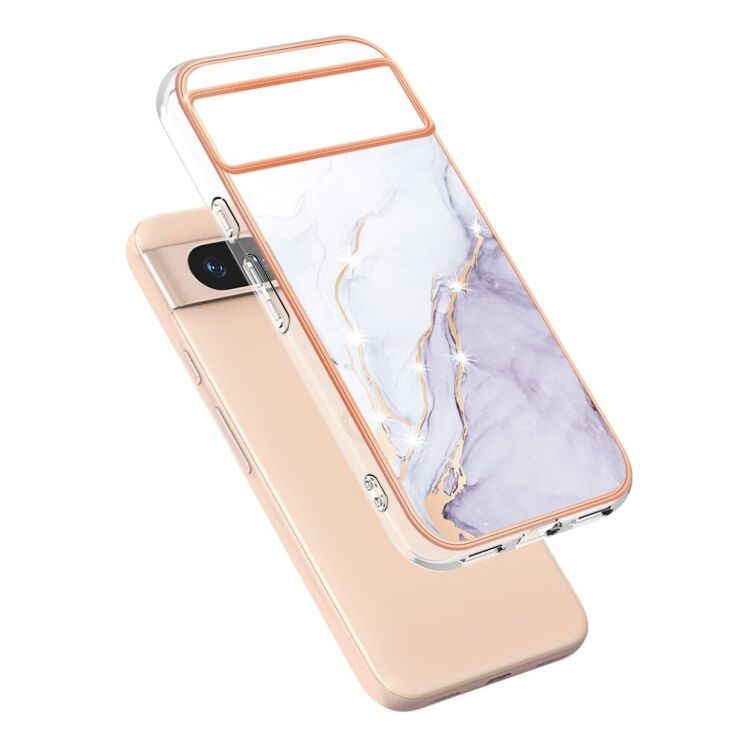 Защитный чехол Deexe Marble Style для Google Pixel 8A - White: фото 2 из 6