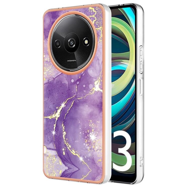 Защитный чехол Deexe Marble Style для Xiaomi Redmi A3 - Purple: фото 1 из 6