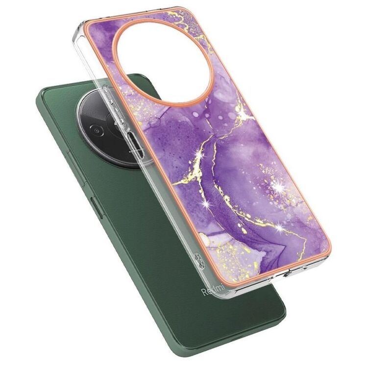 Защитный чехол Deexe Marble Style для Xiaomi Redmi A3 - Purple: фото 2 из 6
