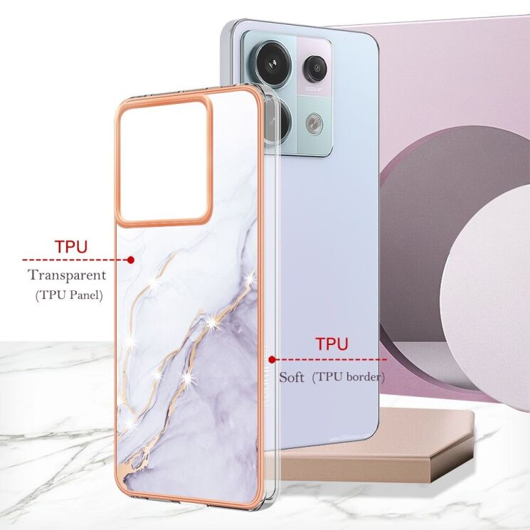 Защитный чехол Deexe Marble Style для Xiaomi Redmi Note 13 Pro 5G / Poco X6 - Purple: фото 6 из 6