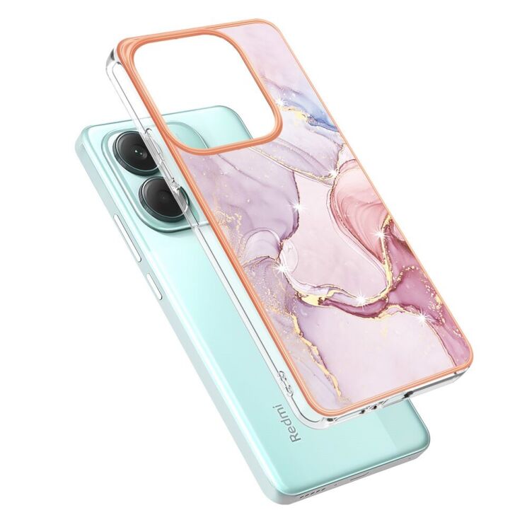 Защитный чехол Deexe Marble Style для Xiaomi Redmi Note 14 5G - Rose Gold: фото 2 из 6