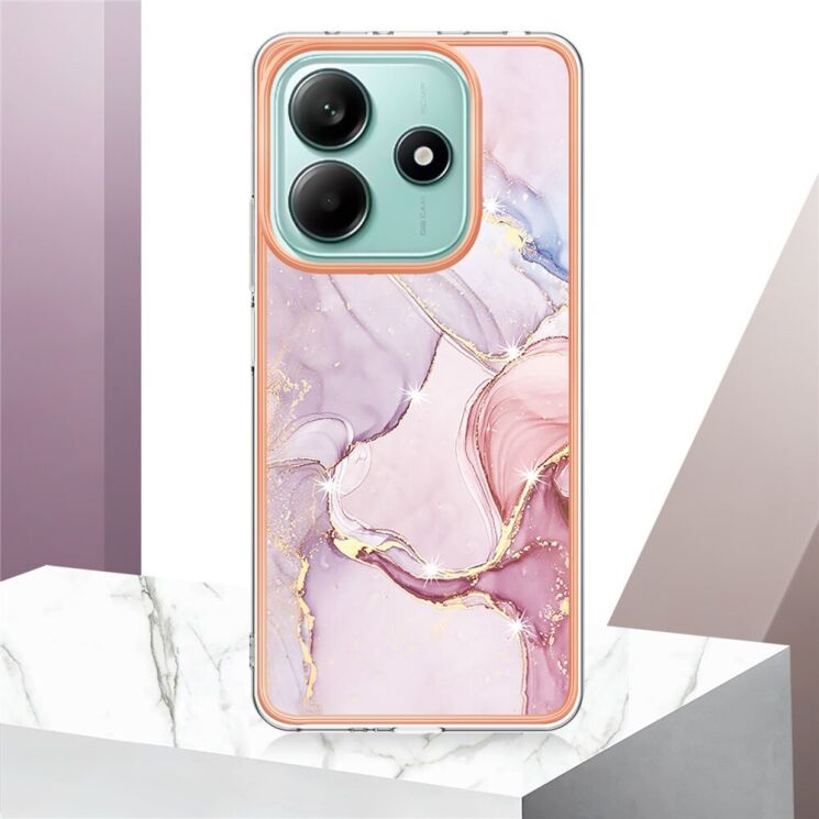 Защитный чехол Deexe Marble Style для Xiaomi Redmi Note 14 5G - Rose Gold: фото 3 из 6