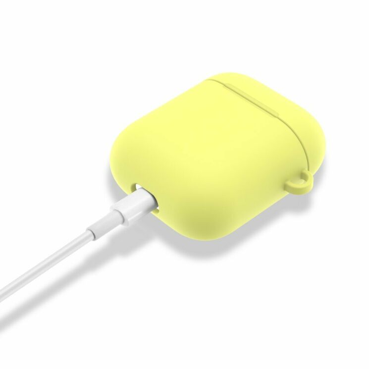 Защитный чехол Deexe Matte Case для Apple AirPods 1 / 2 - Yellow: фото 5 из 6