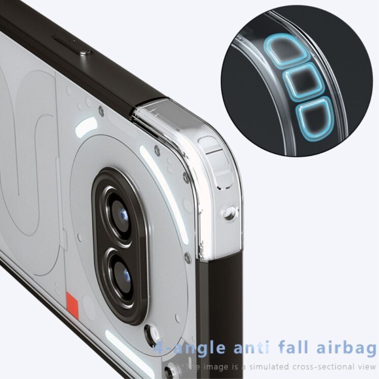 Защитный чехол Deexe Matte Skin для Nothing Phone (2a) - Transparent / Black: фото 3 из 13