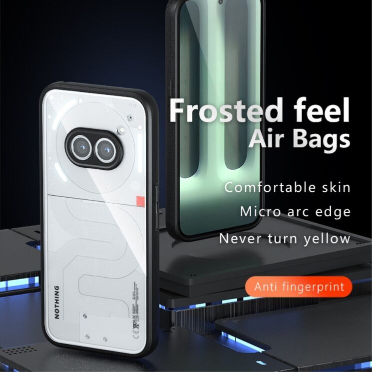 Защитный чехол Deexe Matte Skin для Nothing Phone (2a) - Transparent / Black: фото 4 из 13