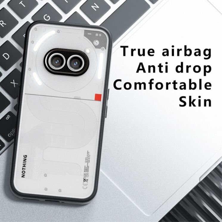 Защитный чехол Deexe Matte Skin для Nothing Phone (2a) - Transparent / Black: фото 5 из 13