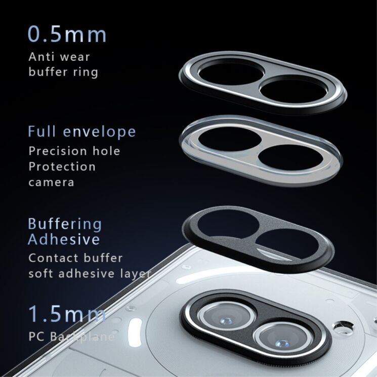 Защитный чехол Deexe Matte Skin для Nothing Phone (2a) - Transparent / Black: фото 6 из 13