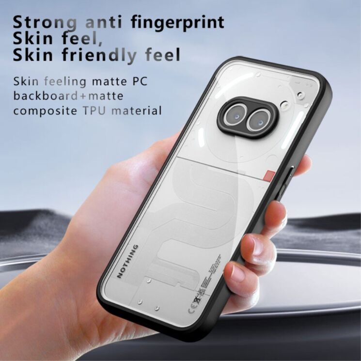 Защитный чехол Deexe Matte Skin для Nothing Phone (2a) - Transparent / Black: фото 9 из 13