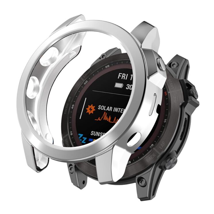 Захисний чохол Deexe Protective Frame для Garmin Fenix 7X / 7X Solar - Silver: фото 1 з 7