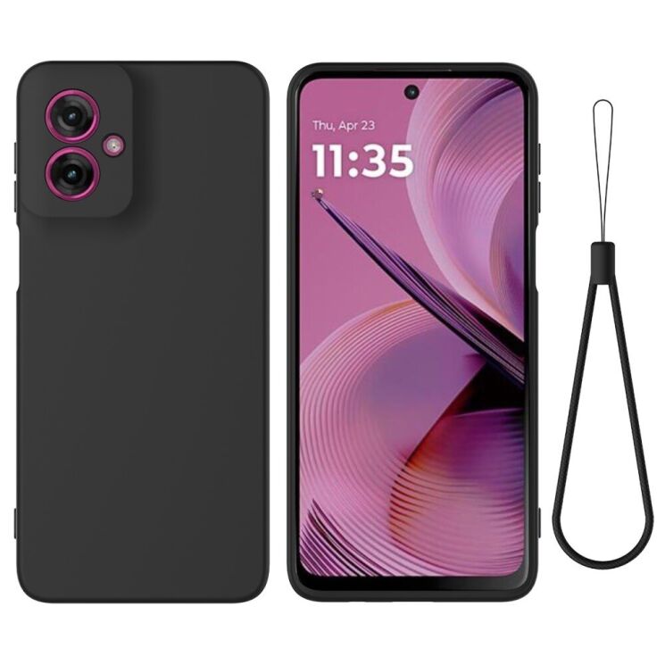 Защитный чехол Deexe Silicone Case для Motorola Moto G55 - Black: фото 1 из 8