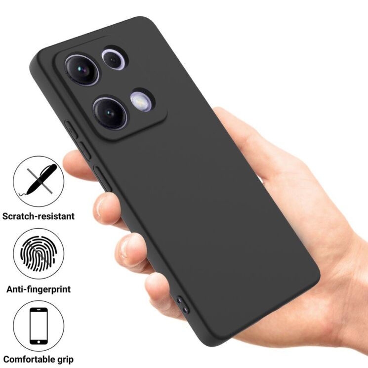 Защитный чехол Deexe Silicone Case для Xiaomi Redmi Note 14S - Black: фото 2 из 9