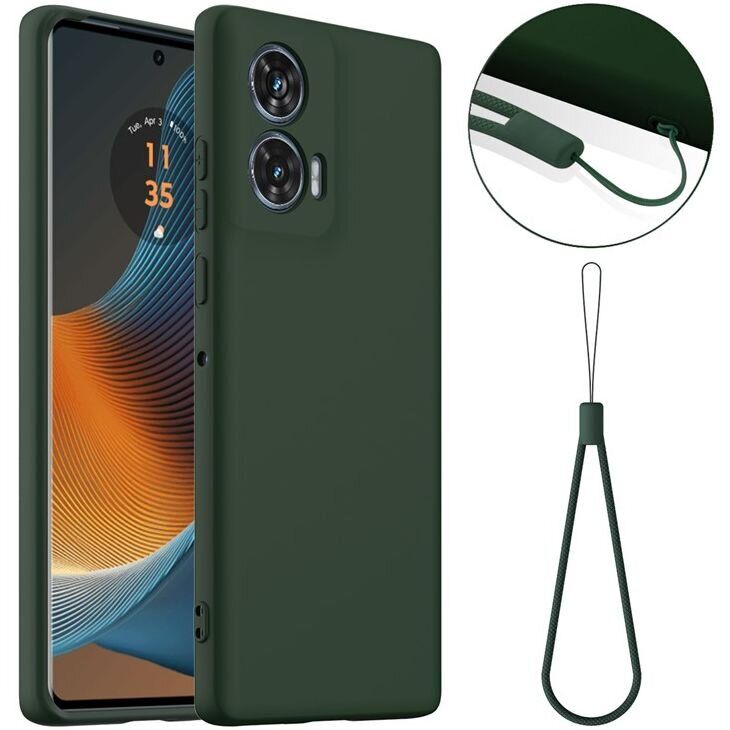 Защитный чехол Deexe Silicone Case with MagSafe для Motorola Edge 50 Fusion - Dark Green: фото 1 из 9