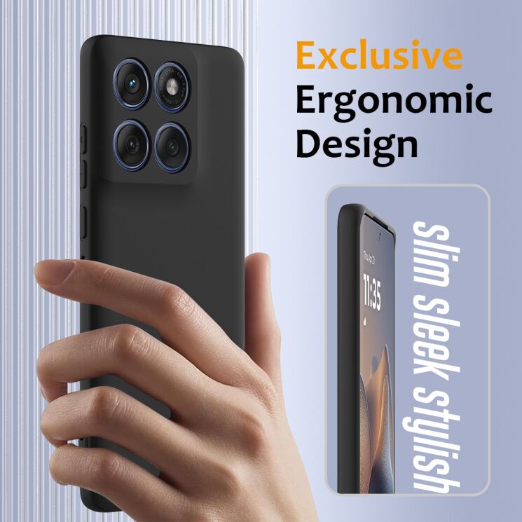 Защитный чехол Deexe Silicone Case with MagSafe для Motorola Edge 70 - Dark Blue: фото 4 из 8