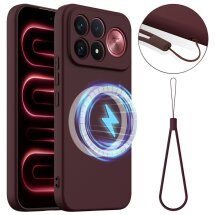 Защитный чехол Deexe Silicone Case with MagSafe для Xiaomi Poco F9 Ultra - Wine Red: фото 1 из 8