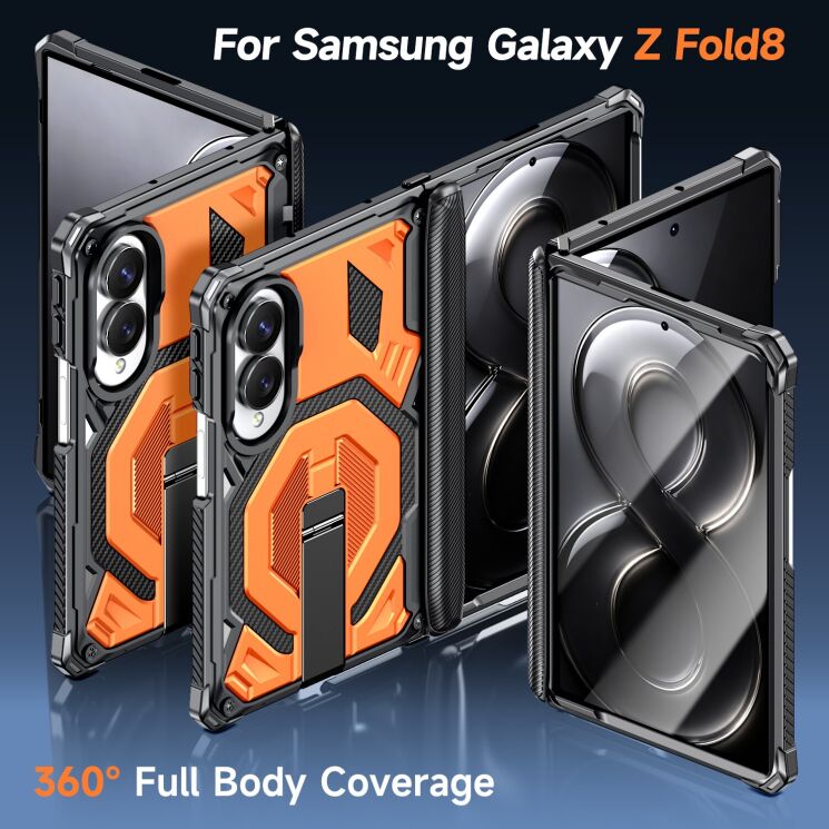 Захисний чохол Deexe Tank Stand для Samsung Galaxy Fold 8 - Grey (424513H) Захисний чохол Deexe Tank Stand для Samsung Galaxy Fold 8 - Grey: фото 3 з 10