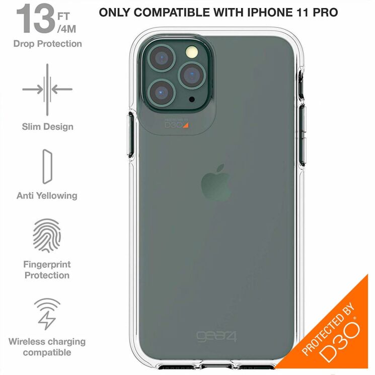 Захисний чохол Gear4 Crystal Palace для Apple iPhone 11 Pro - Clear: фото 6 з 7