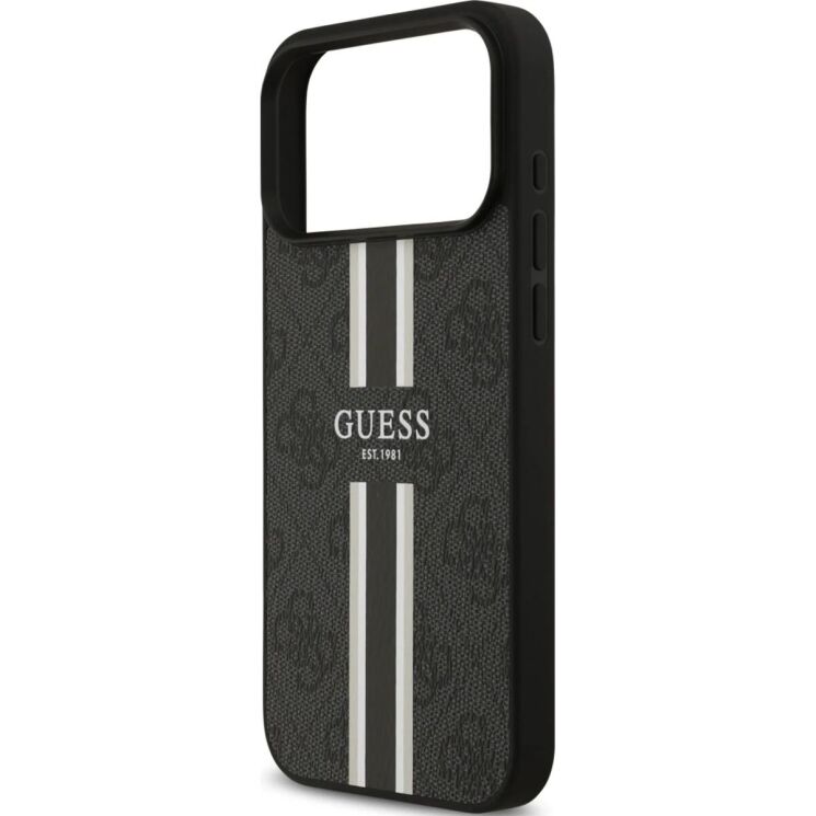 Защитный чехол Guess 4G Printed Stripes MagSafe для iPhone 17 Pro Max (GUHMP17XP4RPSK) - Black (402879B) Защитный чехол Guess 4G Printed Stripes MagSafe для iPhone 17 Pro Max (GUHMP17XP4RPSK) - Black: фото 6 из 9