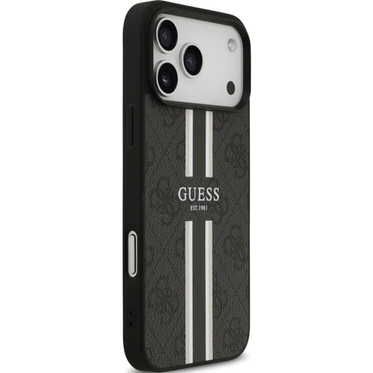 Защитный чехол Guess 4G Printed Stripes MagSafe для iPhone 17 Pro Max (GUHMP17XP4RPSK) - Black (402879B) Защитный чехол Guess 4G Printed Stripes MagSafe для iPhone 17 Pro Max (GUHMP17XP4RPSK) - Black: фото 4 из 9