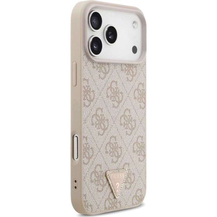 Защитный чехол Guess Leather 4G Triangle Strass MagSafe для iPhone 17 Pro Max (GUHMP17XP4TDPLP) - Pink: фото 4 из 9