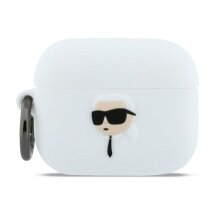 Захисний чохол Karl Lagerfeld Silicone Karl Head 3D для AirPods Pro 3 (KLAP3RUNIKH) - White: фото 1 з 4
