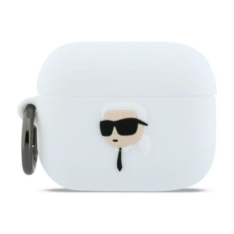 Захисний чохол Karl Lagerfeld Silicone Karl Head 3D для AirPods Pro 3 (KLAP3RUNIKH) - White: фото 1 з 4