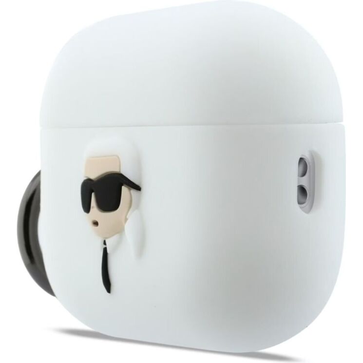 Захисний чохол Karl Lagerfeld Silicone Karl Head 3D для AirPods Pro 3 (KLAP3RUNIKH) - White: фото 2 з 4