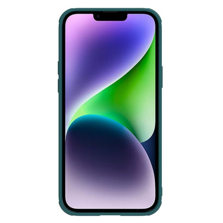 Защитный чехол NILLKIN CamShield Leather Case для Apple iPhone 14 - Green: фото 2 из 15
