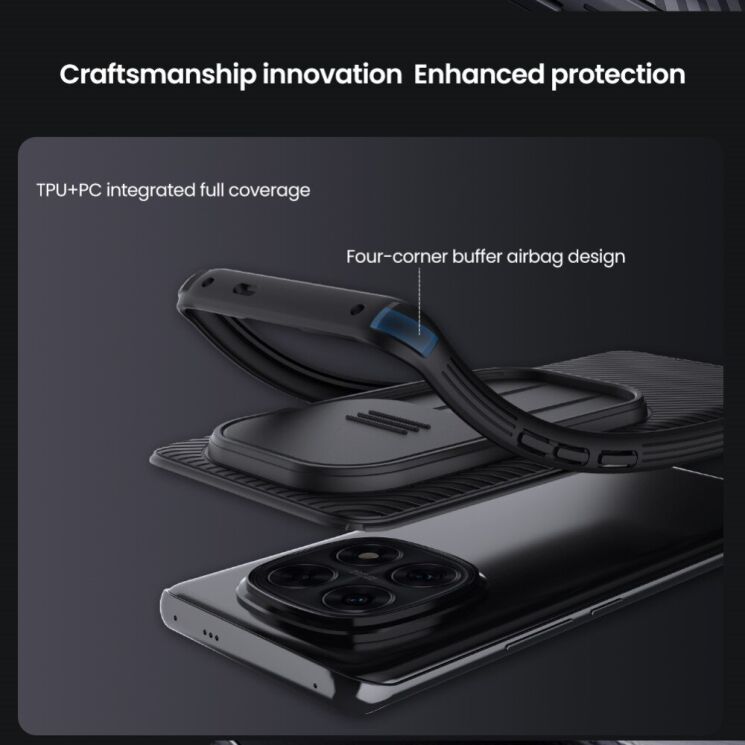 Защитный чехол NILLKIN CamShield Pro для Xiaomi Redmi Note 14 Pro 5G - Black: фото 9 из 15