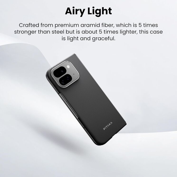Захисний чохол Pitaka Ultra-Slim Case для Google Pixel 9 Pro Fold (GFB2403) - 600D Black / Grey: фото 9 з 11