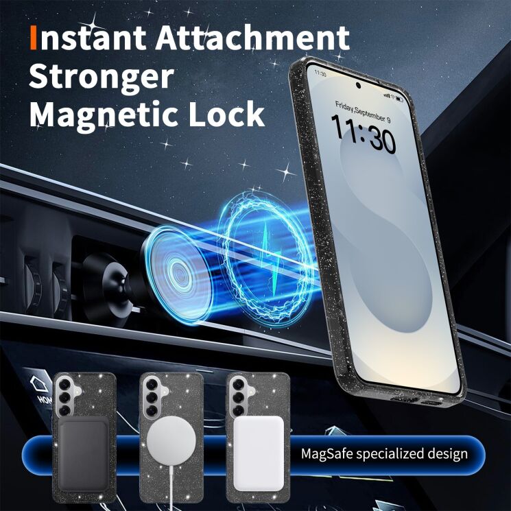 Защитный чехол Reframe Sparkle MagSafe для Samsung Galaxy S26 Plus - Transparent: фото 7 из 8