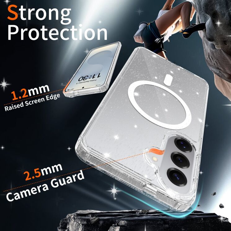 Защитный чехол Reframe Sparkle MagSafe для Samsung Galaxy S26 Plus - Transparent: фото 3 из 8