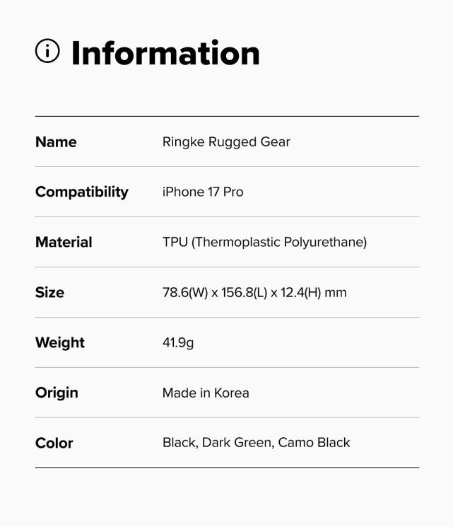 Защитный чехол Ringke Rugged Gear для iPhone 17 Pro (8800328811300) - Camo Black: фото 12 из 12