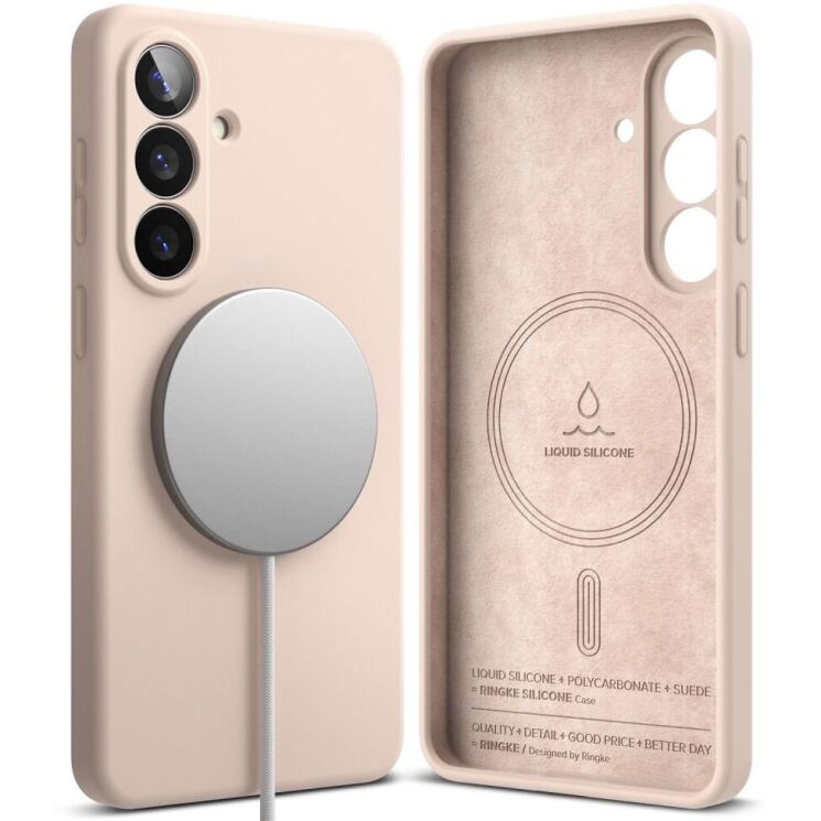 Защитный чехол Ringke Silicone Magnetic для Samsung Galaxy S26 Plus (S947) 8800328815308 - Pink Sand: фото 1 из 18