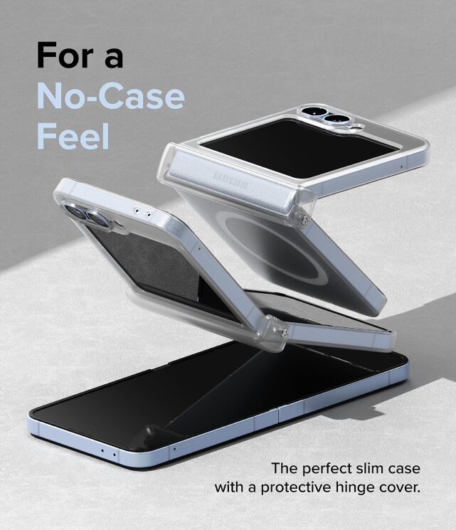 Защитный чехол Ringke Slim Hinge Magnetic для Samsung Galaxy Flip 6 (8809961787676) - Matte Clear: фото 7 из 22