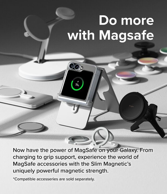 Защитный чехол Ringke Slim Hinge Magnetic для Samsung Galaxy Flip 6 (8809961787676) - Matte Clear: фото 5 из 22