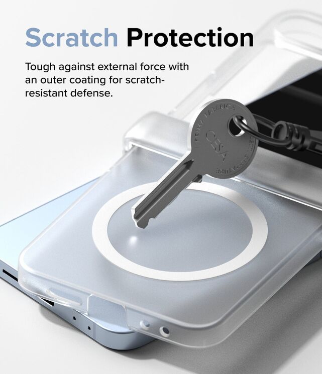 Защитный чехол Ringke Slim Hinge Magnetic для Samsung Galaxy Flip 6 (8809961787676) - Matte Clear: фото 10 из 22
