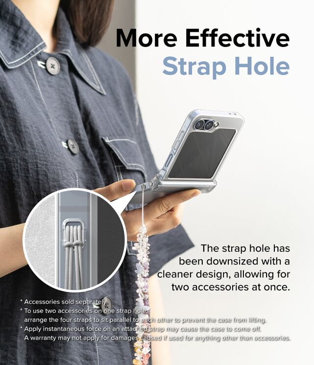 Защитный чехол Ringke Slim Hinge Magnetic для Samsung Galaxy Flip 6 (8809961787676) - Matte Clear: фото 17 из 22