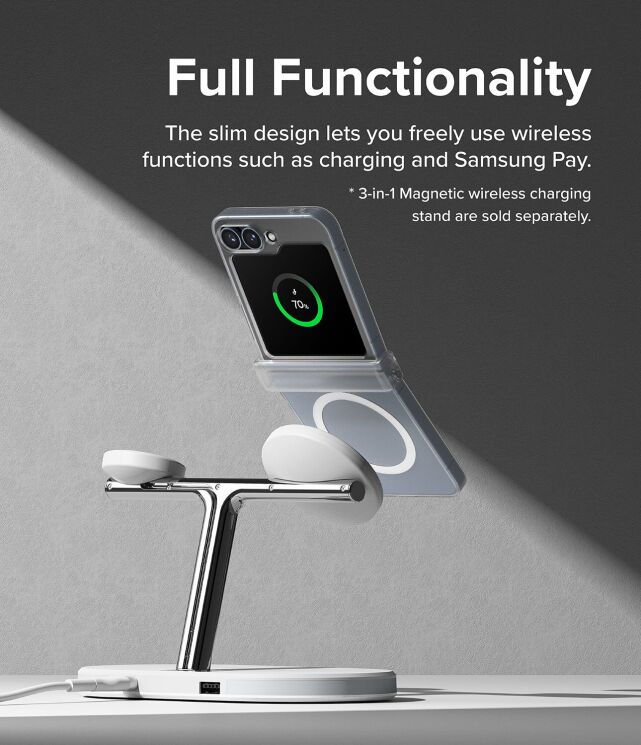 Защитный чехол Ringke Slim Hinge Magnetic для Samsung Galaxy Flip 6 (8809961787676) - Matte Clear: фото 11 из 22
