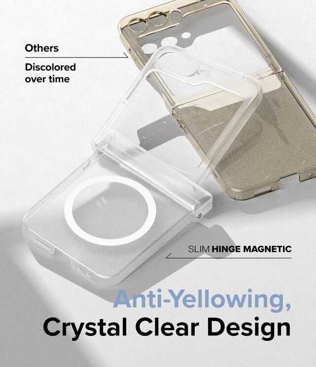 Защитный чехол Ringke Slim Hinge Magnetic для Samsung Galaxy Flip 6 (8809961787676) - Matte Clear: фото 9 из 22