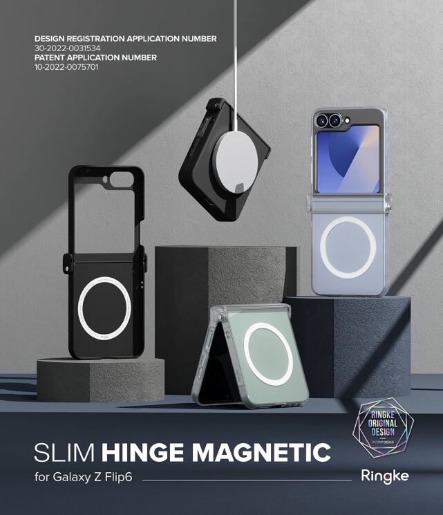 Защитный чехол Ringke Slim Hinge Magnetic для Samsung Galaxy Flip 6 (8809961787676) - Matte Clear: фото 2 из 22