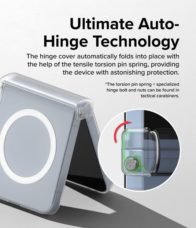 Защитный чехол Ringke Slim Hinge Magnetic для Samsung Galaxy Flip 6 (8809961787676) - Matte Clear: фото 4 из 22