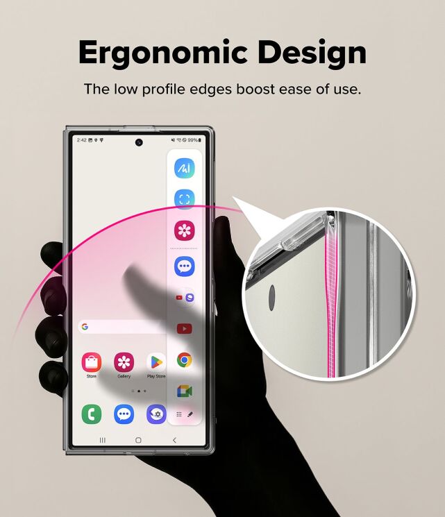 Захисний чохол Ringke Slim Magnetic для Samsung Galaxy Fold 7 - Clear: фото 16 з 23