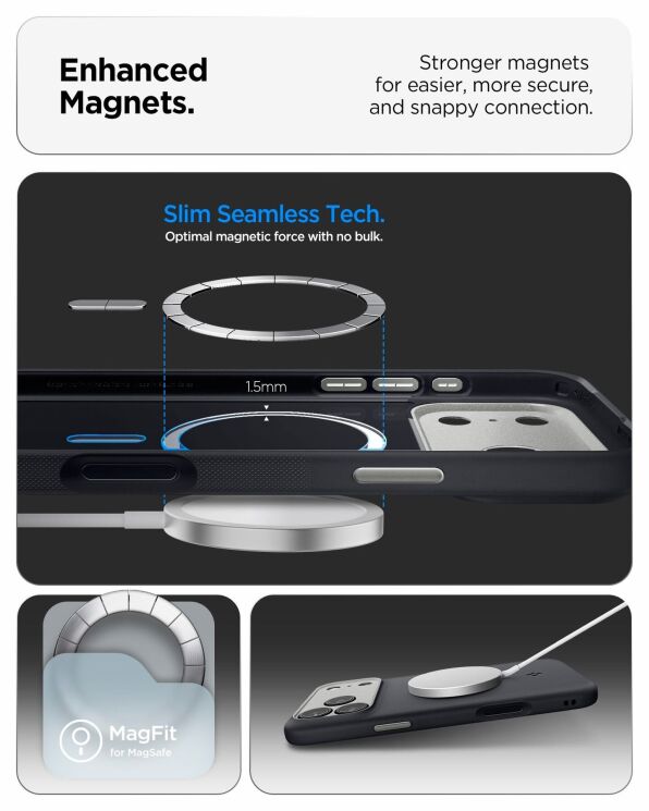 Защитный чехол Spigen Nano Pop (MagFit) для iPhone 17 Pro (ACS10328) - Black Sesame: фото 10 из 14