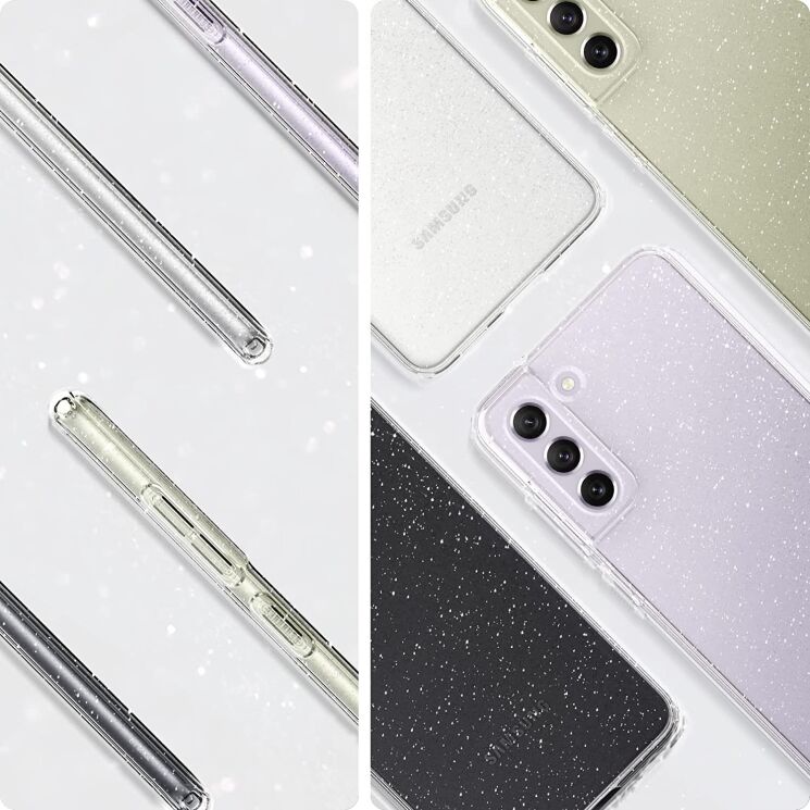 Защитный чехол Spigen (SGP) Liquid Crystal Glitter для Samsung Galaxy S21 FE (G990) - Crystal Quartz: фото 11 из 13