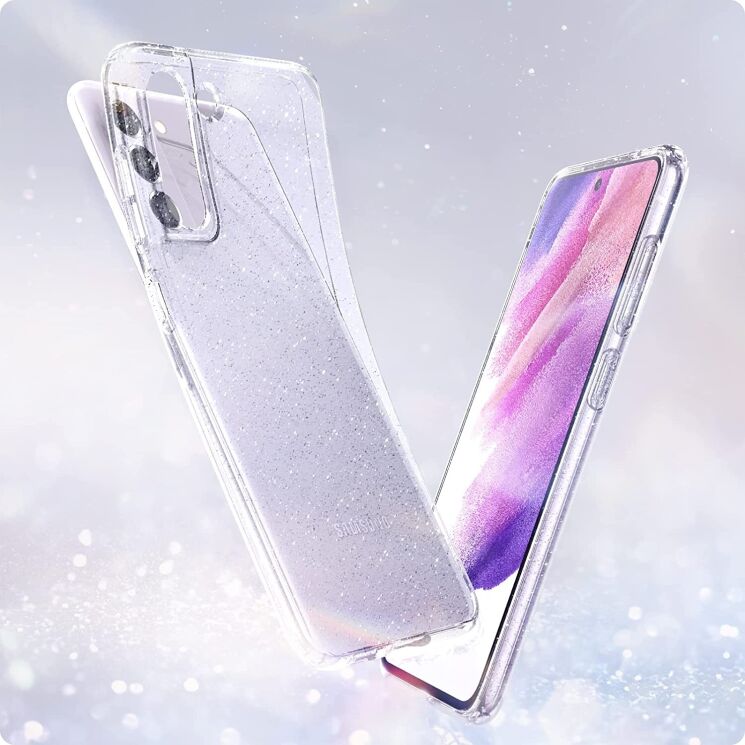 Защитный чехол Spigen (SGP) Liquid Crystal Glitter для Samsung Galaxy S21 FE (G990) - Crystal Quartz: фото 8 из 13