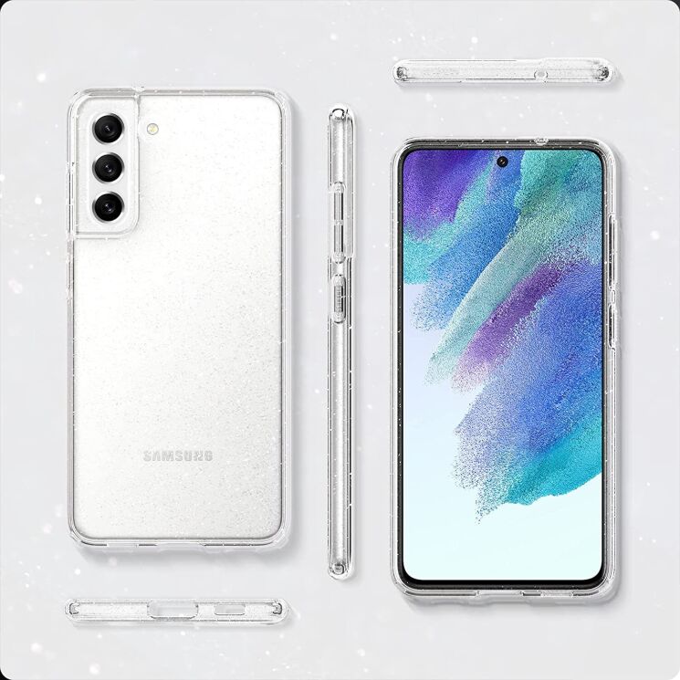 Защитный чехол Spigen (SGP) Liquid Crystal Glitter для Samsung Galaxy S21 FE (G990) - Crystal Quartz: фото 13 из 13