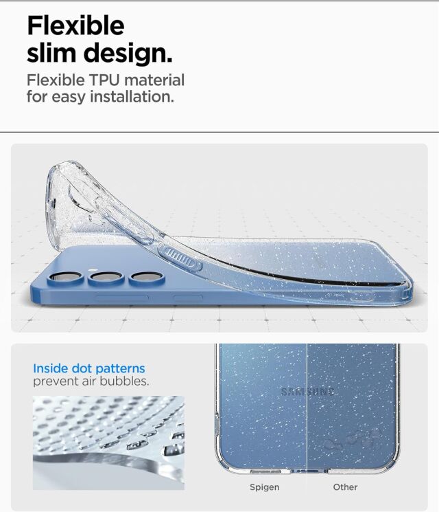 Защитный чехол Spigen (SGP) Liquid Crystal Glitter для Samsung Galaxy S25 Plus (S936) ACS08976 - Crystal Quartz: фото 11 из 15