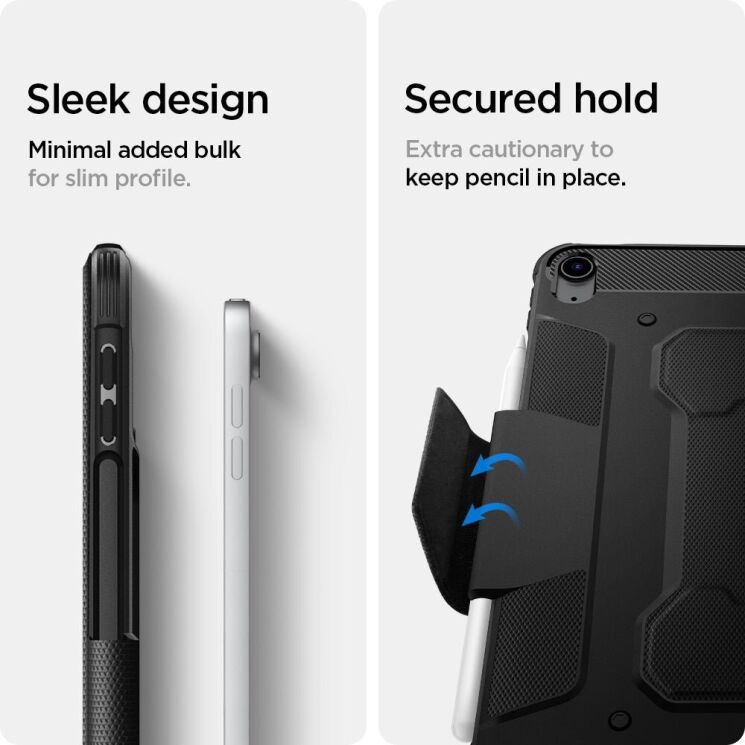 Защитный чехол Spigen (SGP) Rugged Armor Pro для Apple iPad Air 11 M3/M2 (2025/2024) / Air 4 / 5 10.9 (2020/2022) ACS02054 - Black: фото 18 из 19